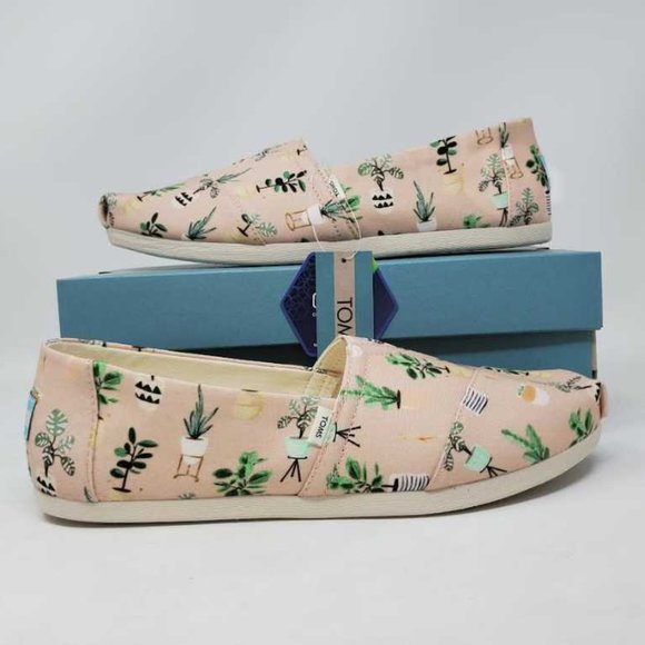 New women's 8.5 9 Toms House Plants print alpargata shoes for plant moms - Picture 1 of 10